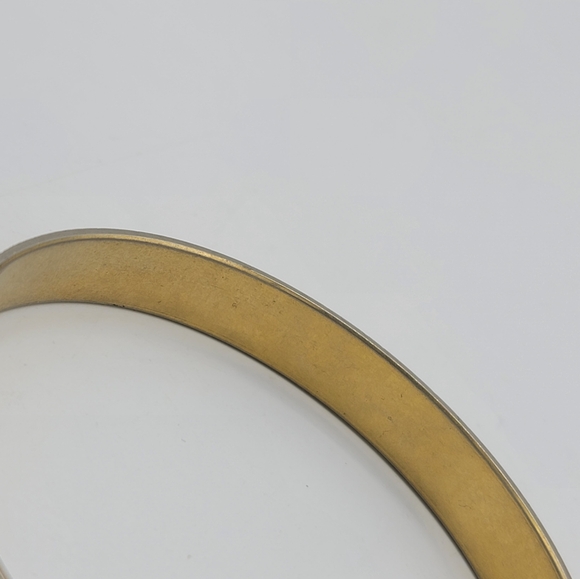1980s Vintage Gold Plated Textured Classic Bangle Bracelet Diamond Cut Geometric - Picture 10 of 11
